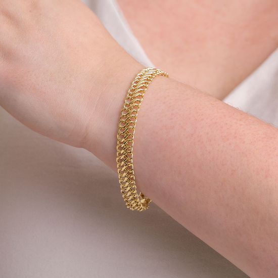 Pullseria com Elos Lacraia de Ouro 18k PC333